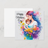 Fijne Moederdag Mama & Kind Feestdagenkaart (Voorkant / Achterkant)