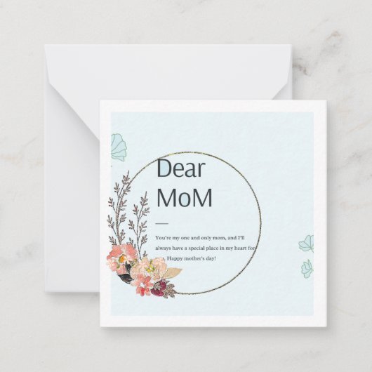 Fijne Moederdag, mama Notitiekaartje (Voorkant)