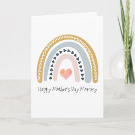 Fijne Moederdag Mammy Aquarel Regenboog Harten Kaart