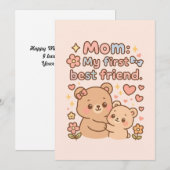 Fijne Moederdag met berendesign Feestdagenkaart (Voorkant / Achterkant)