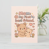 Fijne Moederdag met berenontwerp Feestdagenkaart (Staand voorkant)