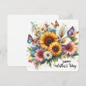 Fijne Moederdag met Bloemen en Vlinders Feestdagenkaart (Voorkant / Achterkant)
