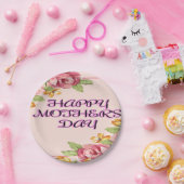 Fijne Moederdag met bloemen Papieren Bordje (Feest)