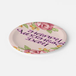 Fijne Moederdag met bloemen Papieren Bordje