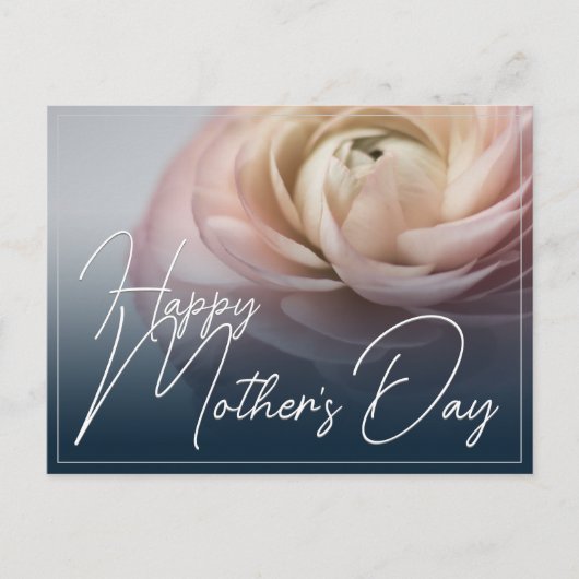 Fijne Moederdag met Grote Roze Roos Feestdagenkaart (Voorkant)