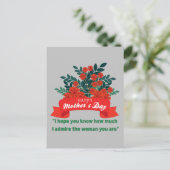 Fijne Moederdag met liefde en bloemen Briefkaart (Staand voorkant)