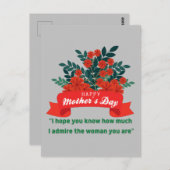 Fijne Moederdag met liefde en bloemen Briefkaart (Voorkant / Achterkant)