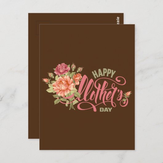 Fijne Moederdag met liefde en bloemen lente Briefkaart (Voorkant / Achterkant)