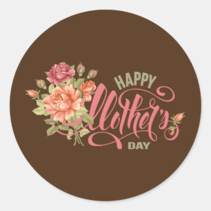 Fijne Moederdag met liefde en bloemen lente Ronde Sticker