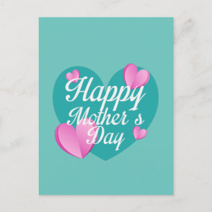 Fijne Moederdag met liefde en hart    Briefkaart