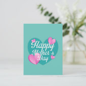 Fijne Moederdag met liefde en hart Briefkaart (Staand voorkant)