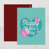 Fijne Moederdag met liefde en hart Briefkaart (Voorkant / Achterkant)