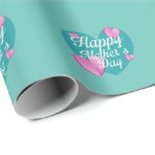 Fijne Moederdag met liefde en hart Cadeaupapier (Rol Hoek)