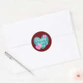 Fijne Moederdag met liefde en hart Ronde Sticker (Envelop)