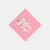 Fijne Moederdag met roze rozen | Papieren Servette Servet (Hoek)