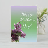 Fijne Moederdag met Sering Bloemen Folie Feestdagenkaart (Staand Voorkant)