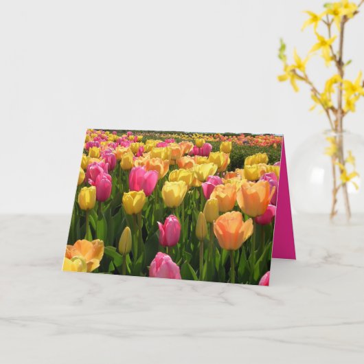 Fijne Moederdag met tulpen! Kaart (Gele Bloem)