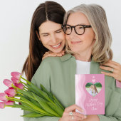 Fijne Moederdag MOEDER Modern Roze Hart Foto Feestdagen Kaart