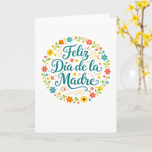 Fijne Moederdag Moederdag Calligrafie |  Kaart (Gele Bloem)