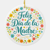 Fijne Moederdag Moederdag Calligrafie |  Keramisch Ornament (Achterkant)