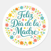 Fijne Moederdag Moederdag Calligrafie |  Ronde Sticker (Voorkant)