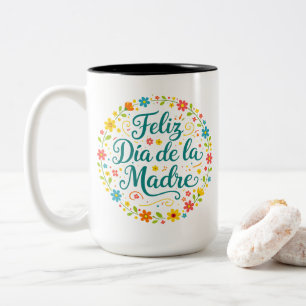 Fijne Moederdag Moederdag Calligrafie Tweekleurige Koffiemok