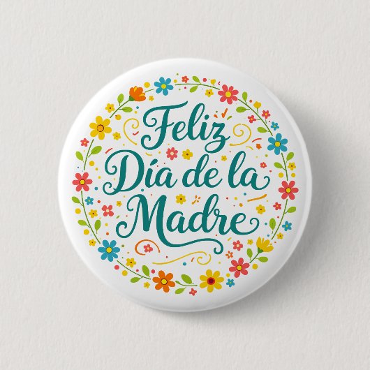 Fijne Moederdag Moederdag Calligraphy | Ronde Button 5,7 Cm (Voorkant)