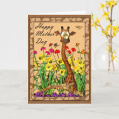 Fijne Moederdag, Moederdag met Giraffe Kaart (Gele Bloem)