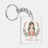 Fijne Moederdag - Moeders Omhelzing Bloem Sleutelh Sleutelhanger (Voorkant Links)