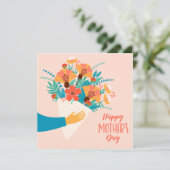 Fijne Moederdag // Mooie Bloem Blank Kaart (Staand voorkant)