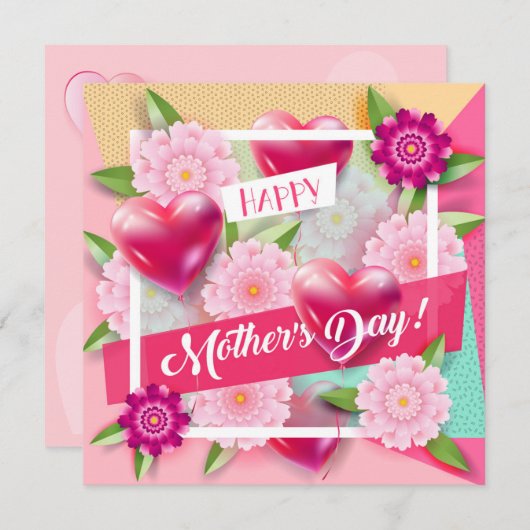 Fijne Moederdag Mooie Bloemen Kaart (Voorkant / Achterkant)
