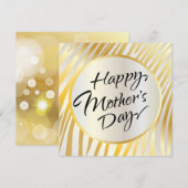 Fijne Moederdag Mooie Gouden Calligrafie Kaart (Voorkant / Achterkant)
