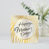 Fijne Moederdag Mooie Gouden Calligrafie Kaart (Staand voorkant)