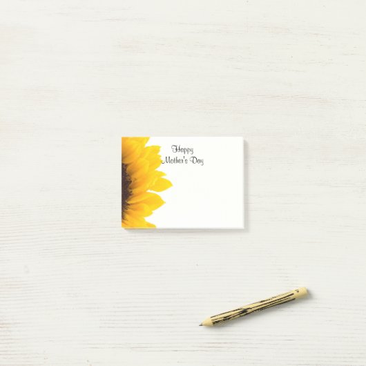 Fijne Moederdag, mooie zonnebloem ontwerp Post-it® Notes (Op bureau)