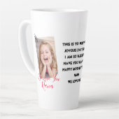 Fijne Moederdag, nana, oma eenvoudige foto  Latte Mok (Linkerhoek)