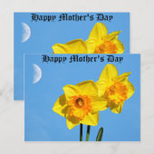 Fijne Moederdag Narcissen Gouden Medaille bloemen Briefkaart (Voorkant / Achterkant)