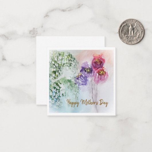 Fijne Moederdag Notitiekaartje (Voorkant / Achterkant in situ)