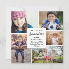 Fijne Moederdag Oma 5 Kinderen Familie Foto Feestdagenkaart