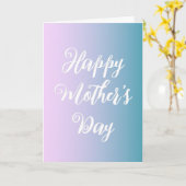 Fijne Moederdag Ombre Roze Teal Elegant Mooi Kaart (Gele Bloem)