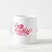 Fijne Moederdag Ontwerp met Rozen, Harten Koffiemok (Voorkant links)