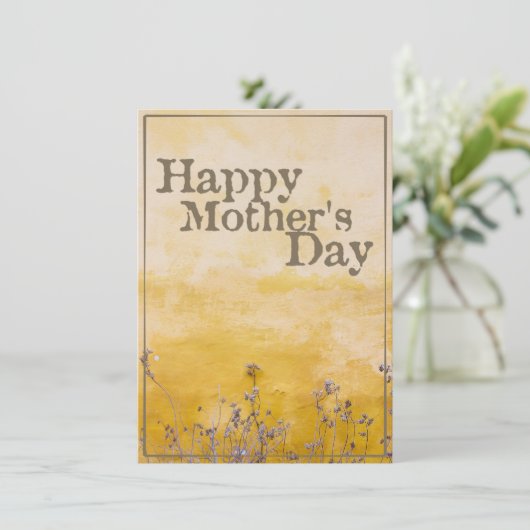 Fijne moederdag op  bloem - Eng (Staand voorkant)