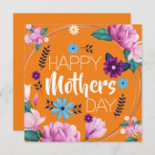 Fijne Moederdag Oranje Fijne Moeders Helderheid Feestdagenkaart (Voorkant / Achterkant)