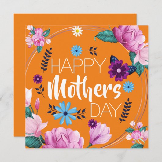 Fijne Moederdag Oranje Fijne Moeders Helderheid Feestdagenkaart (Voorkant / Achterkant)