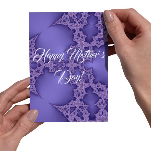 Fijne Moederdag, paarse fractal Briefkaart