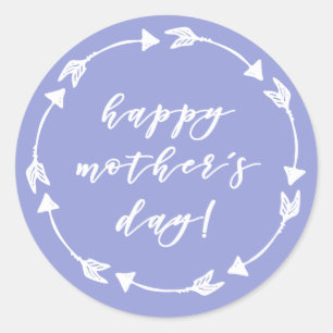 Fijne Moederdag! Paarse Moederdag Ronde Sticker