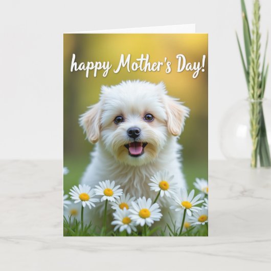Fijne Moederdag Puppy Kaart (Voorkant)