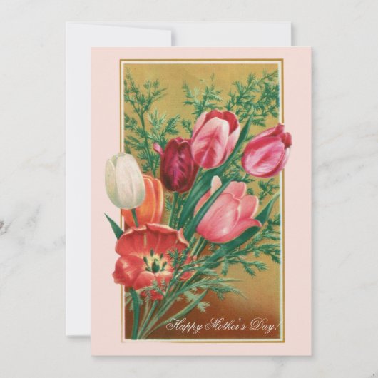 Fijne Moederdag! Retro felicitaties kaart (Voorkant)