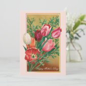 Fijne Moederdag! Retro felicitaties kaart (Staand voorkant)