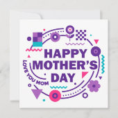 Fijne Moederdag Retro Stijl Lief Je Mama (Voorkant)