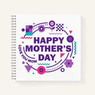Fijne Moederdag Retro Stijl Liefde Voor Mama Notitieboek